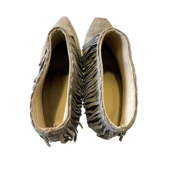 Anine Bing Irmelin Suede Fringe Ankle Boots,  Gray/Taupe,  Size 38EU - Picture 10 of 11